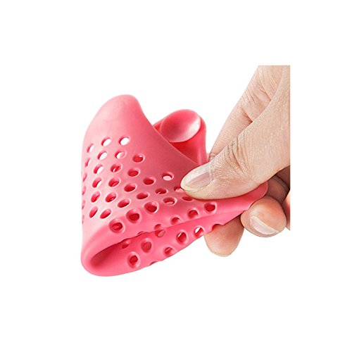 Eunion Blue Hexagonal Starfish Shaped Rubber Sink Strainer Floor Drain Cover Hair Catcher Rubber Shower Trap Basin Filter For Bathroom Kitchen-1 Pack