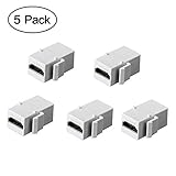 HDMI Keystone Jack, MOERISICAL 5 Pack HDMI Keystone Insert Female to Female Coupler Adapter (White)
