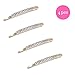 4 Pack Double Row Clear Crystal Rhinestone Hair Barrettes Bobby Pins Clips Fashion Metal Hair Pin Decorations for Lady Women Girls (Rose Gold)