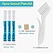 NADAMOO Grout Pen White Grout Coating Whitener Grout Cleaner Brush Restore Renew Bathroom Kitchen Grout Tile Wall Floor Line Scratch Repair Furniture Touch Up Marker White - 3 Pen, 1 Brush, 3 Nibs