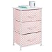mDesign Storage Dresser End/Side Table Night Stand Tower Unit with 3 Removable Fabric Drawers - Organizer for Baby, Kid, and Teen Bedroom, Nursery, Playroom, or Dorm, Pink/White Polka Dot