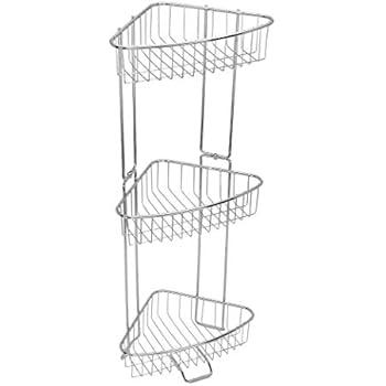 Toilettree Products Rust Proof Stainless Steel Shower Floor Caddy 3 Tiers Assembly Required Screwdriver Included Collapsible