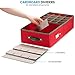 ZOBER Underbed Christmas Ornament Storage Box with Zippered Closure - Stores up to 64 Standard Christmas Ornaments, and Xmas Holiday Accessories Storage Container with Dividers