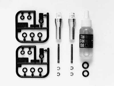 Tamiya Semi Truck Oil Shocks (2), Blue Anodized