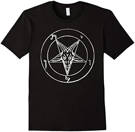 Mens Satanic Pentagram T-Shirt (Sigil of the Devil) XL Black
