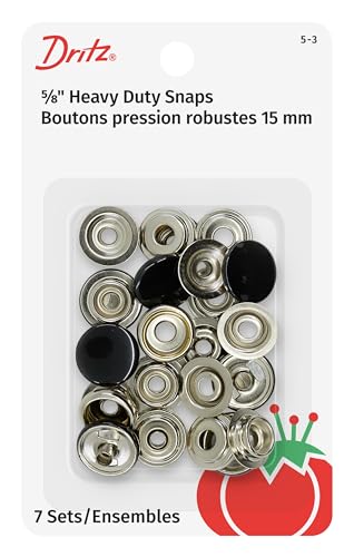 Dritz 5-3 Robuste Druckknöpfe, schwarz, Each, 7