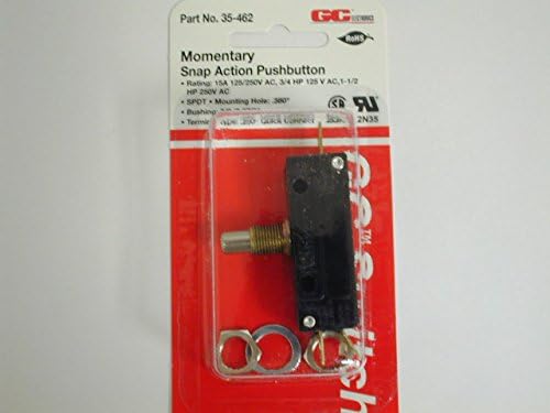 GC ELECTRONICS 35-462 SPDT SNAP Action W/PUSHBUTTON Actuator 15A
