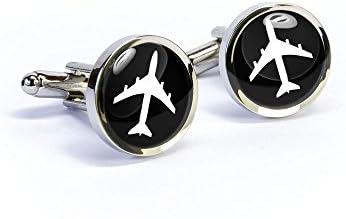 Handmade airplane cufflinks gift for pilot - plane cuff links