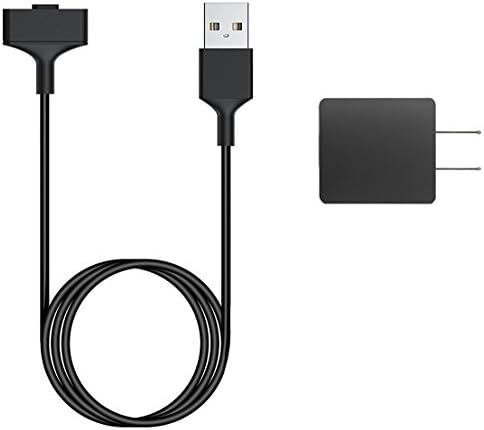 Fitbit Ionic Charger, Replacement Fitbit Ionic Charger Cable 100cm Longer Charging Cords with USB Wall Charger Plug Power Adapter Only for Ionic Accessories (Black)