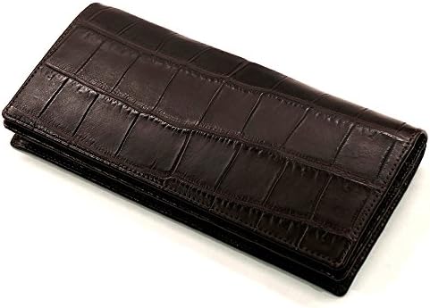 Crm1075 2choco 長財布 財布 束入 メンズ財布 レディース財布 クロコダイル革 鰐革 ワニ革 無双仕様 小銭入れ無し カード収納 通しマチ マット チョコ ２