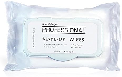 A World Of Wipes Professional Make-Up Remover Wipes, 25-Count Container, (24 Packs)