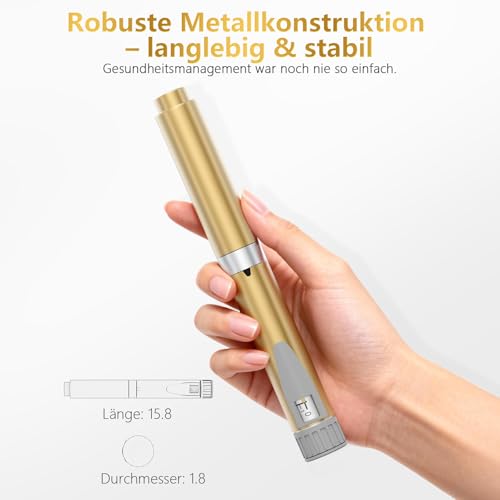 AMAINKI Reusable Insulin Pen for 2ml Cartridges, Accurate Dosing of 1-60 Units, Injector Compatible with Standard Cartridges, Portable Metal Body | Dosificación Precisa de ,Inyector Compatible con Cartuchos Estándar, Cuerpo Metálico Portátil