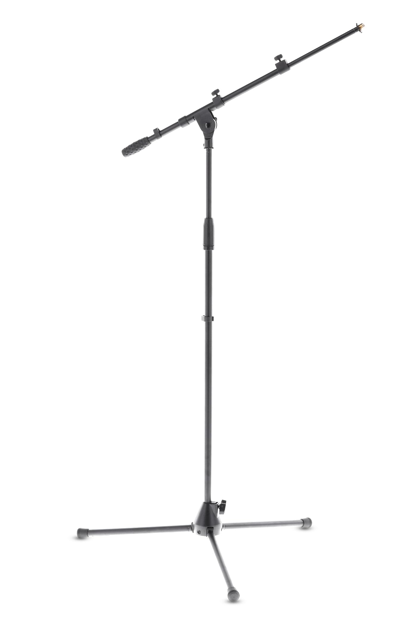 GEWA 900597 Microphone Stand MS-30TB - Black - Cast Base - Impact Sound Insulation - ABS Handle - Foldable Legs - Height 90-160 cm