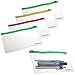 BCP 5pcs Clear Color PVC Plastic Soft Zipper Bill Bag, Pen Pouch Pen Bag, 7-1/2 x 4inches - Zipper Random Color