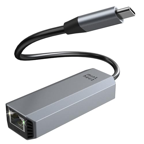 Minthouz USB LAN Adapter,5G Ethernet Adapter,Aluminium RJ45 USB C auf Netzwerkadapter für Dell/HP/Mac,Thunderbolt 4/3 LAN Ethernet Stecker mit 10G Spec für NAS Windows, MAC, Linux thumbnail 1
