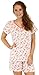 Sleepyheads Women's Sleepwear Cotton Short Sleeve V-Neck Top and Shorts Pajama Set