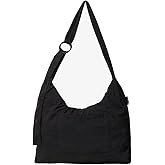 Thread Wallets Slouchy Bag for Women & Men - Crescent Sling Bag with Adjustable Strap and Zip Pocket, Unstructured & Foldable (Black, Regular)