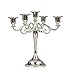 Happy Lifestyles Classic Beautiful Metal Candle Stick Candle Holder 5 Stands Silver