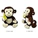 BSTAOFY Light up Monkey Stuffed Animal Creative Glow Soft Plush Toys with Banana in Hand Nightlight Bedtime Birthday, Brown, 12.5 inch