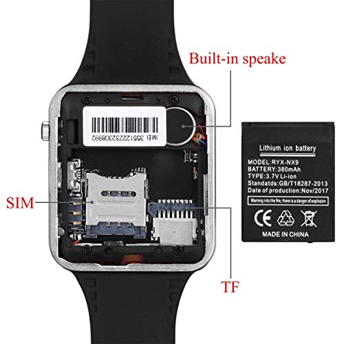 Smart Watch PLYSIN Bluetooth Smartwatch Unlocked Watch Cell Phone with Sim Card Slot Track Activity Watch with Pedometer Camera Music-Player for iOS iPhone Android Samsung HTC Sony Huawei - Thumbnail 4