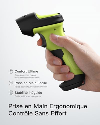 Inateck Wireless Barcode Reader, 1D Barcode Shower with 2.4GHz Wireless and USB Wired Scanner, 35m Radius, Automatic and Accurate Scan, 180 Days Standby Time, BCST-60