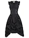 Belle Poque Women Renaissance Costume Dress Steampunk Pirate Dress for Halloween M Black