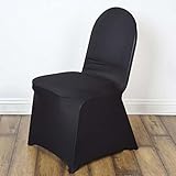 Efavormart 30 PCS Black Stretchy Spandex Fitted Banquet Chair Cover Dinning Event Slipcover for Wedding Party Banquet Catering