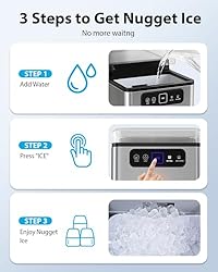 Aeitto Nugget Ice Maker 40Lbs/24H, Countertop Soft