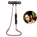 Bluetooth Headset, Magnet Attraction V4.0 Wireless Bluetooth Earbuds In-Ear Noise Reduction Headphones with Microphone for Running & Sports Earphones for iPhone Samsung Android Smart Phones (Red)