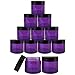 Beauticom 24 Pieces 30G/30ML(1 Oz) Thick Wall Round PURPLE CLEAR Plastic Container Jars with Black Flat Top Lids - Leak-Proof Jar - BPA Free