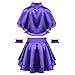 ACSUSS Kids Girls Greatest Show Anne Wheeler Costume Cape Tops with Pleated Skirt Wristband Outfits Purple 6-8