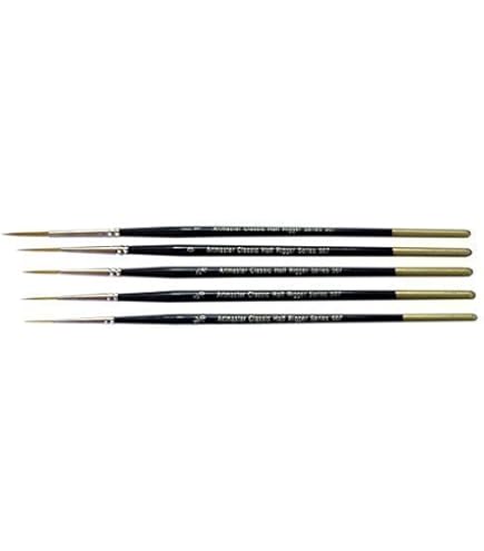 Artmaster Half Rigger Artist Paint Brush Set Of 5 In Sizes 5/0, 3/0, 2 - View #4