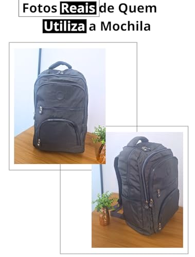Mochila Feminina Masculina Tactel Notebook Escolar Resistente Grande Costas Juvenil Escola Preta
