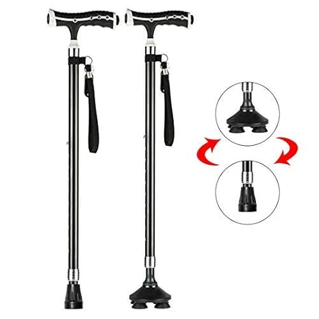 Ausziehbarer Gehstock Gehstöcke Unisex Leichtgewichtiger Canes Höhenverstellbarer Sticks mit Handschlaufe Krückstock Spaziers