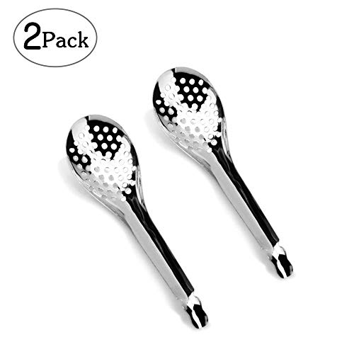 Spherification Spoon - Set of 2 Stainless Steel Spherification Spoon Molecular Slotted Bar Spoon Kitchen - KICW0071 (Silver)