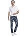 Trillnation Mens Slim FIt Distressed Moto Zipper Cargo Jeans