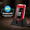 Artfone-C10-Flip-Big-Button-Mobile-PhoneSenior-phone-with-charging-cradle-and-Large-Screen-for-Elderly-Unlocked-Mobile-PhoneRed artfone C10 Red,with Charging Dock,2G Dual SIM Dual LCD Unlocked Flip Phone for Seniors with Large Colour Display, Big…