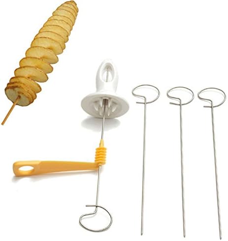 Potato Spiral Cutter Slicer Spiral Potato Chips PRESTO 4spits Potato Tower Making Twist Shredder Cooking Tools.