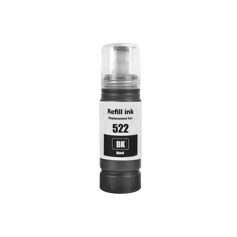 T522 522 Ink Refill Bottles for Epson EcoTank Printers ET-2800 ET-4800 ET-4700 ET-2400 ET-2720 ET-2803 (2 Black, 1 Cyan, 1 Magenta, 1 Yellow)