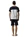 Suntasty Men's Summer Sleepwear Lounge Set Stripe Short Sleeve Pajamas Top with Solid Shorts Blue XL