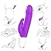 Realistic Rabbit Vibrator with Bunny Ears for G-spot Clitoris Stimulation, Waterproof Rechargeable Dildo Vibrator with 9 Strong Vibrations Dual Motor Stimulator for Adult Women Solo or Couple Fun