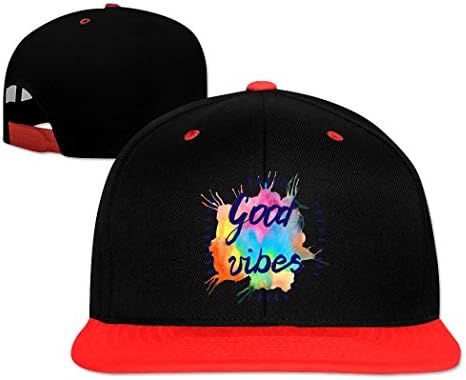 2016 Korea Women's and Men's Watercolor Good Vibes Logo Leisure Comfortable adjustable Hip-hop Caps Red