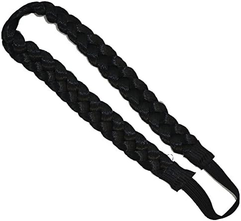 Wigico Braid Plaited Chunky Hair Headband(jet black) //Headband Fashion Elastic Stretch Synthetic Hair Braid Braided Headband Color jet balck