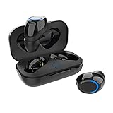iansean Wireless Bluetooth Earbuds in-Ear with Mic True Wireless Stereo Earphone Other Touch Control volumn up/Down Track Forward/Back Voice Assistant handsfree for Running Gym, Black Gem
