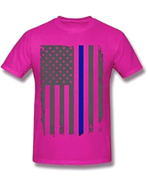 Thin Blue Line Flag Leo Police Support Front & Back Men's Tank Top & Keychain Gift