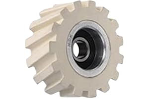 Rubber Pressure Roller Wheel for Edge Banding Machine, 65mm OD x 8mm/12mm ID x 28mm Thick Twill Design, Long lasting White Ru