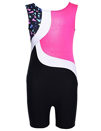 Wah Na Toddler Girls Pink And Black One Piece Gymnastics Unitard For 6x