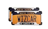 WizCar 2 Pack Luxury Polished Stainless Steel License Plate Frame for Lexus