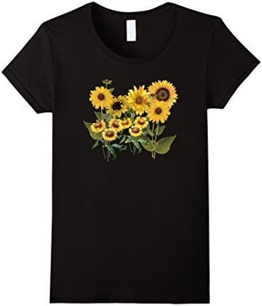 Womens Variety of Sunflowers Field of Yellow Flowers T-Shirt Large Black