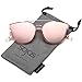 SOJOS Fashion Square Oversized Sunglasses for Women Mirrored Lens SJ2038 with Rose Gold Rim/Pink Mirrored Lens